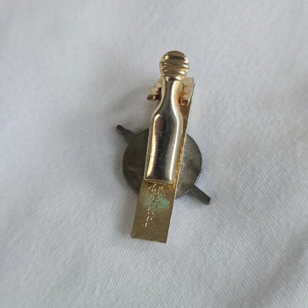 VTG Stratton Collar Skinny Tie Clip Gold Silver Tone Mini Tie Bar Aviation Pilot